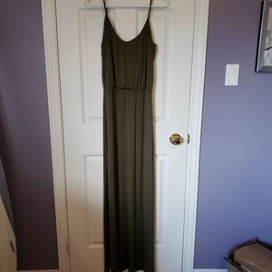 Revamped Maxi Dress with Side Slits, Olive Green